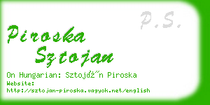 piroska sztojan business card